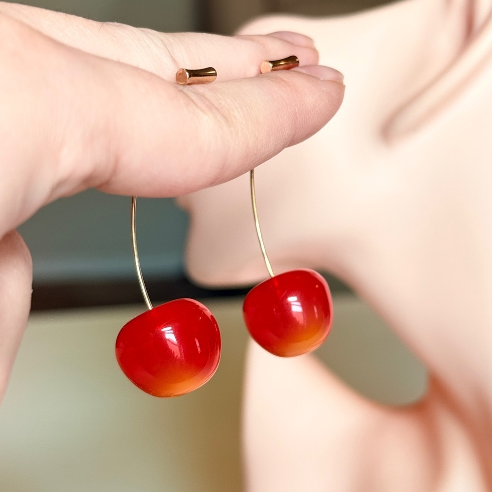 ⚜️ Trendy Cherry Drop Earrings - Picture 9 of 9